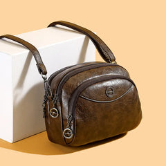 👜【Material din piele naturală premium】Geantă elegantă de umăr pentru femei