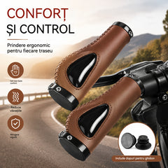 Manșoane ergonomice pentru ghidon cu suport pentru palmă – design anatomic, dublă blocare și material TPR amortizor
