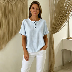 👕☀️Tricou de vară la modă cu imprimeu în dungi
