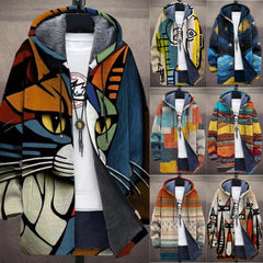 【S-4XL】Jachetă casual de bărbați, călduroasă, din lână groasă și catifea, disponibilă în toate mărimile