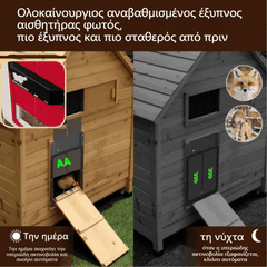 🏠Cel mai vândut produs al magazinului🔥Ușă automată pentru coteț de găini cu senzor de lumină