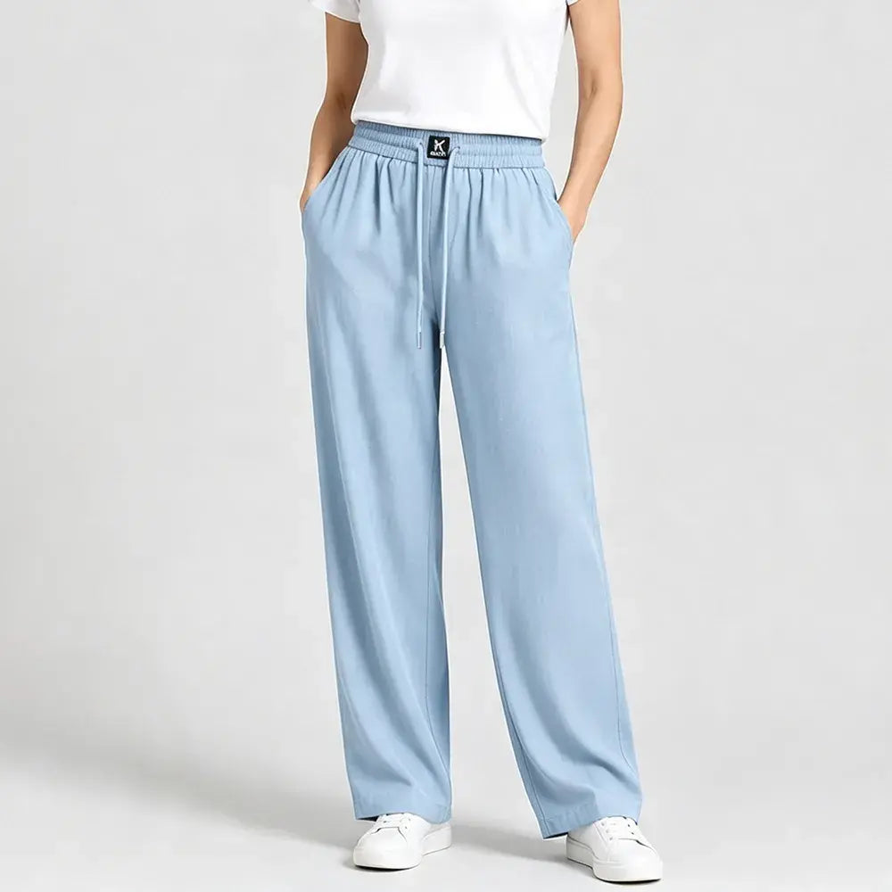 ❤️【S-3XL】👖 Alegerea perfectă pentru vară! Pantaloni lejeri din mătase de gheață, talie înaltă și efect subțiere! ✨🌸