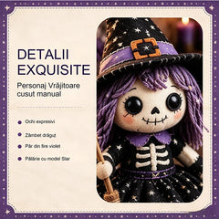 🧙‍♀️Păpușă textilă handmade în stil vrăjitoare retro (include set complet de materiale)