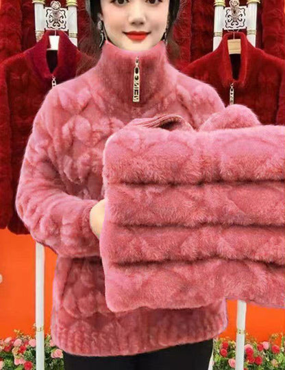 🔥【Κατάλληλο για βάρη 40-100KG】Παλτό από φλις βιζόν για τον χειμώνα