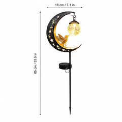 🐦🌙Lampă solară decorativă pentru grădină, cu colibri și lună