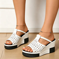 Saboți de Vară cu Platformă și Decupaj Peep-Toe: Papuci Eleganți și Confortabili, Mărimi Mari 35-43