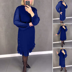 💖💖【S-5XL】🍁🍂Υψηλής ποιότητας κομψό φόρεμα φθινοπώρου και χειμώνα νέο στυλ