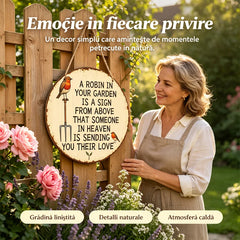 🏡O amintire caldă în grădina ta! ——Plăcuță de Perete din Lemn cu Simbol de Pasăre Roșie pentru Grădină