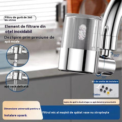🚰🔥Extensie de protecție împotriva stropirii pentru robinetul de bucătărie, filtru universal, purificator de apă, amplificator de presiune, duză rotativă la 360°, aerator