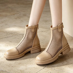👢【Piele selectată】Botine elegante franțuzești cu plasă respirabilă