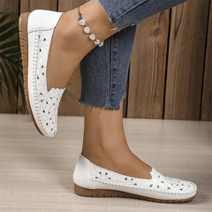 【36-43】🌸 Pantofi comozi cu broderie perforată și talpă moale – respirabili, eleganți și perfecți pentru purtare zilnică