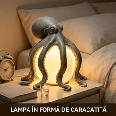 Veioză de Masă Creativă în Formă de Caracatiță, Lampă Decorativă din Rășină Stil Marin, Lumină de Veghe pentru Dormitor și Living