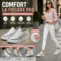 Pantofi casual la modă cu talpă groasă și efect de creștere în înălțime