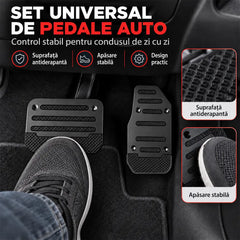 🚗 Set Universal de Pedale Auto pentru Transmisie Manuală și Automată! Suprafață Antiderapantă cu Inserții din Cauciuc · Contact Mai Amplu și Apăsare Stabilă · Montare Sigură cu Șuruburi · Disponibil în 4 Culori!