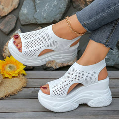 Sandale de Damă cu Platformă și Mesh Aerisit – Înălțime 9.5cm, Stil Casual și Confortabil pentru Vară