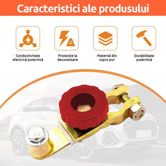 Robinet General de Baterie din Cupru Pur – Soluția definitivă care oprește descărcarea bateriei și previne pierderile de curent!