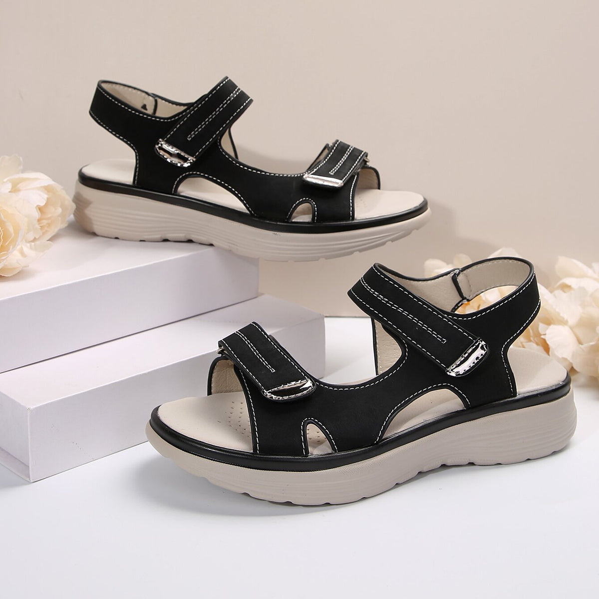 ✨【36-43】2026 noi sandale casual de marime mare pentru femei, stil sport sandale confortabile cu gura de pește într-o linie