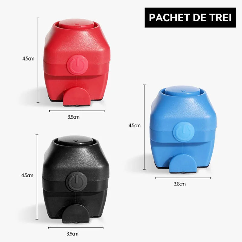 Pachet Promoțional de 3 Culori (Roșu, Albastru, Negru)，Claxon Electric Mini pentru Bicicletă (130 dB) – Spune adio strigătelor în trafic, fă-te auzit și pedalează în siguranță!