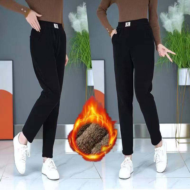 【35% OFF】2025 νέο φθινόπωρο και χειμώνα γυναικείο βελούδινο ψηλόμεσο casual παντελόνι