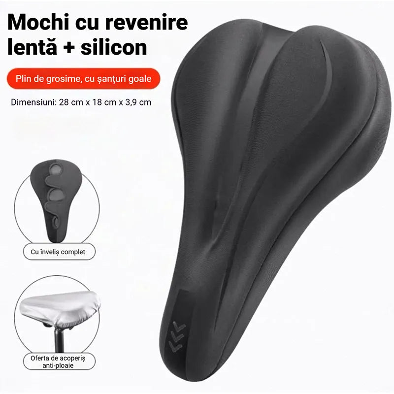🚴 Salvatorul Fundului Tău la Ciclism! Husă de Gheață din Piele PU și Silicon Gros – Adio Dureri, Confort de Canapea pe Orice Bicicletă! ☁️✨✨ Husă de ploaie inclusă.
