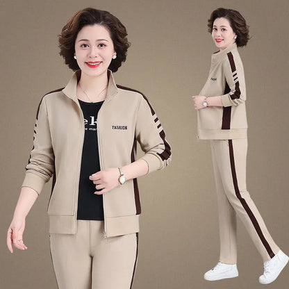 💥Μεγάλες πωλήσεις🎉【Μπουφάν + Παντελόνι】Νέο σετ αθλητικών ειδών για μεγάλες καμπύλες