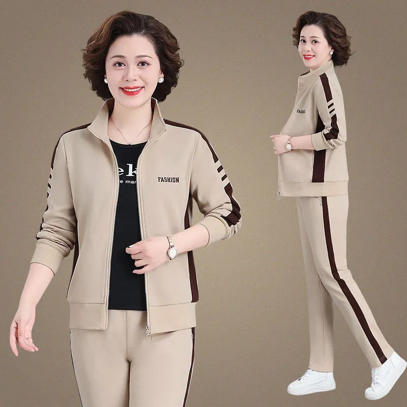 💥Μεγάλες πωλήσεις🎉【Μπουφάν + Παντελόνι】Νέο σετ αθλητικών ειδών για μεγάλες καμπύλες