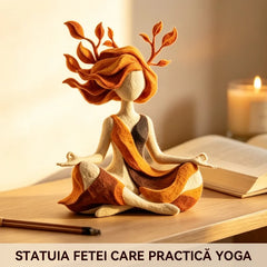 Statuetă Decorativă de Nișă Fată Yoga, Cadou din Rășină cu un Aer Sofisticat, Ornament Premium pentru Casă, Sufragerie sau Birou