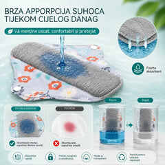 【5buc】Pad antibacterian lavabil din bumbac grafen