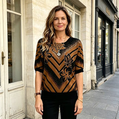 💎Tricou la modă, premium, cu imprimeu și aplicații strass