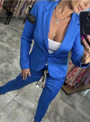 💥【Sosiri noi】✨Nou set de damă la modă din două piese｜Jachetă de costum și pantaloni largi｜Elegant, confortabil și subțire