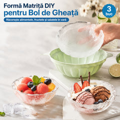 ✨Formă Matriță DIY pentru Bol de Gheață: Creativă și Reutilizabilă, Ideală pentru Răcorirea Alimentelor, Fructelor și Salatelor în Vară