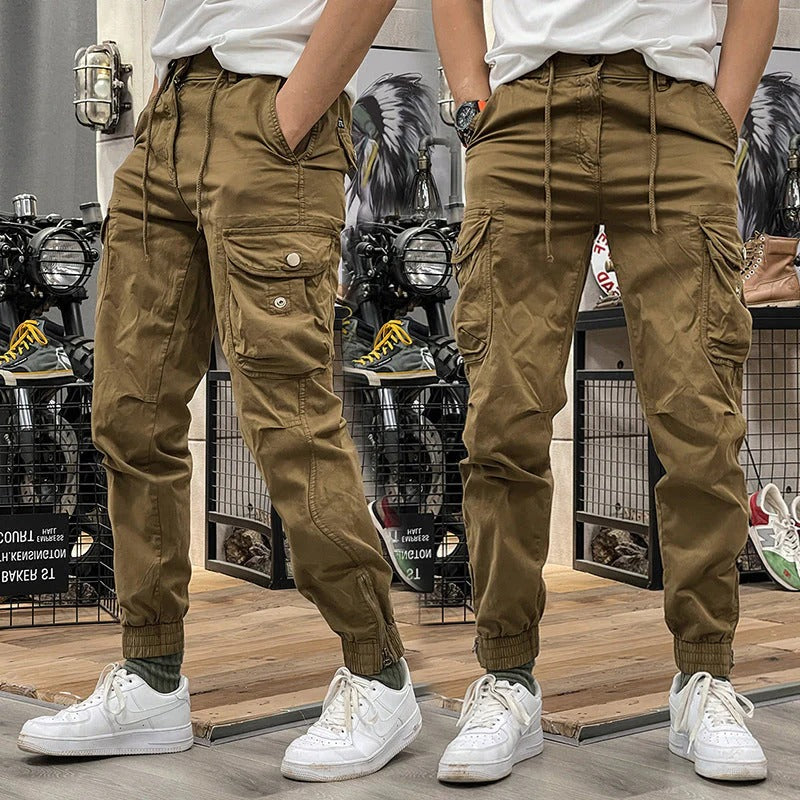 Pantaloni de lucru bărbați cu buzunare multiple și talie elastică cu șnur——🌱 Ofertă de primăvară 50% reducere