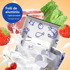 🔥🔥Un total de 30 de pungi antibacteriene din folie de aluminiu, super ușor de utilizat, pentru păstrarea prospețimii.