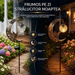 🐦🌙Lampă solară decorativă pentru grădină, cu colibri și lună