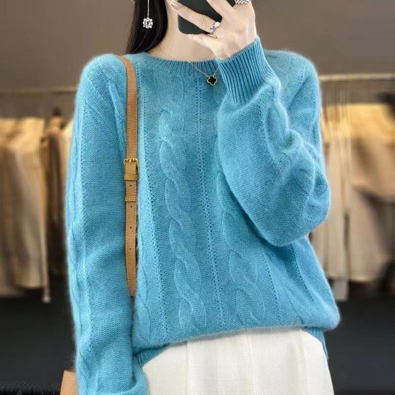 【S-3XL】🤩Νέο χειμερινό μαλακό πλεκτό πουλόβερ με στρογγυλή λαιμόκοψη