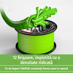 🎣【coșmarul peștilor mari】fir PE împletit în 12 fire pentru pescuit la spinning｜rezistență puternică la tracțiune, super rezistent la uzură ✨