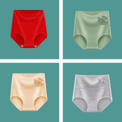 🩲【4 bucăți】【45-90kg】 💟 Lenjerie antibacteriană cu talie înaltă din bumbac pur, care nu lasă urme.