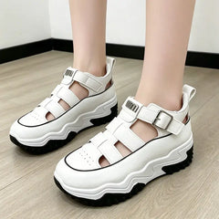 Sandale Platformă "Dad Shoes": Înălțare 5cm, Barete cu Scai (Velcro), Stil Streetwear de Vară, Mărimi 35-40