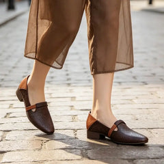 Pantofi Damă din Piele Naturală Perforată: Talpă Moale Flexibilă, Corectarea Posturii și Calmarea Durerilor de Picioare