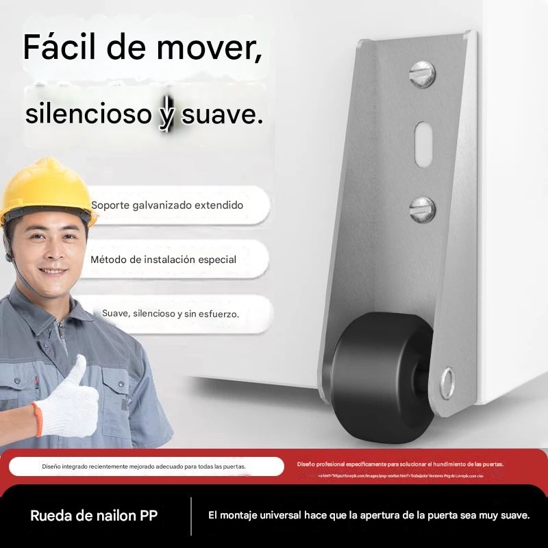【8 ρόδες + 32 βίδες】——€23🚪 Στήριγμα Συρόμενης Πόρτας με Τροχούς – Αθόρυβη, Ρυθμιζόμενη και Εύκολη στην Εγκατάσταση 🔧
