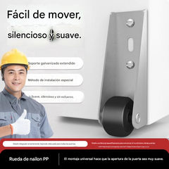 【8 ρόδες + 32 βίδες】——€23🚪 Στήριγμα Συρόμενης Πόρτας με Τροχούς – Αθόρυβη, Ρυθμιζόμενη και Εύκολη στην Εγκατάσταση 🔧