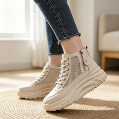 👟 Pantofi sport casual înalți, din material tip plasă respirabil
