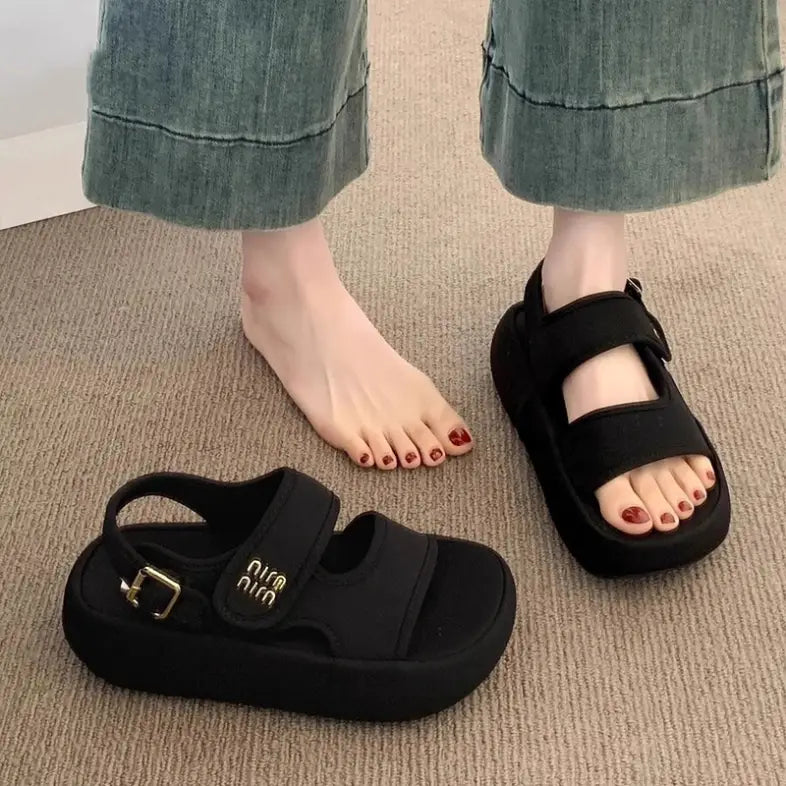 Sandale Romane cu Platformă 5.5cm: Stil Coreean, Ușoare și Confortabile, Mărimi 35-40
