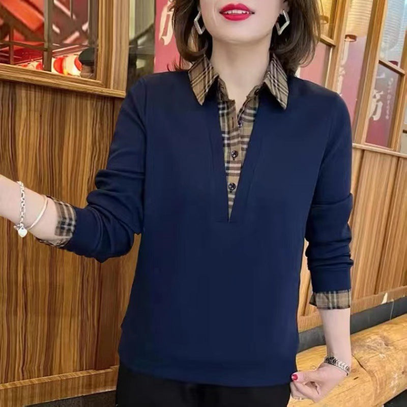 🔥❤️【Αγοράστε το πιο δημοφιλές προϊόν】Σετ δύο τεμαχίων πουκάμισων από καρό ύφασμα με σχέδιο patchwork