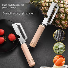 ✅Cumpără 1, primești 1 gratuit (2 articole) 🧅🔪 Curățător de legume multifuncțional: Curăță, feliază legume, deschide sticle! 🔥