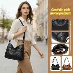 👜【Top 3 în clasamentul recenziilor】Geantă de umăr din piele naturală de înaltă calitate, cu capacitate mare