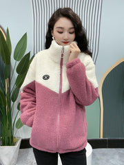 🔥🐏【M-4XL】Jachetă de iarnă fleece, jachetă de bumbac, jachetă groasă de bumbac din lână de miel, jachetă călduroasă