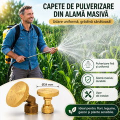 🌱Duză cu 8 Orificii din Alamă pentru Agricultură și Grădinărit– Soluția Profesională pentru Stropit și Irigat Eficient!