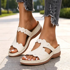 👡Papuci din Piele Naturală cu Broderie în Stil Boho