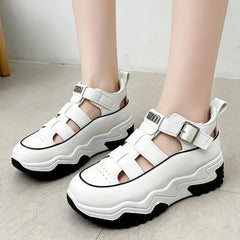 Sandale Platformă "Dad Shoes": Înălțare 5cm, Barete cu Scai (Velcro), Stil Streetwear de Vară, Mărimi 35-40